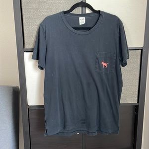 Pink Victoria's Secret black T-shirt for summer